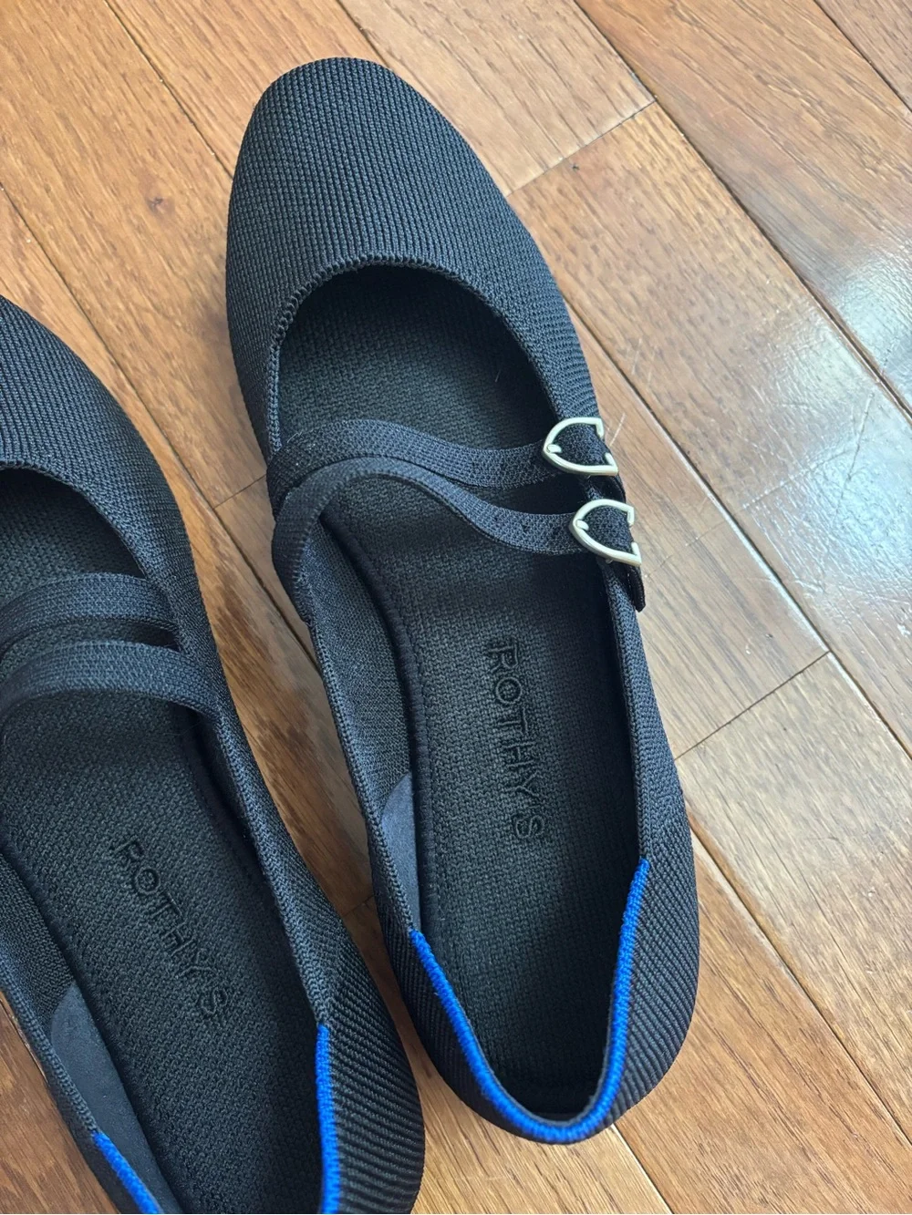 Rothy's Double Buckle Black Mary Janes